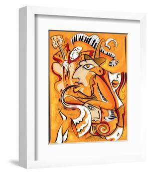 Abstract Jazz Quartett-null-Framed Art Print