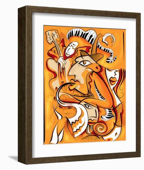 Abstract Jazz Quartett-null-Framed Art Print