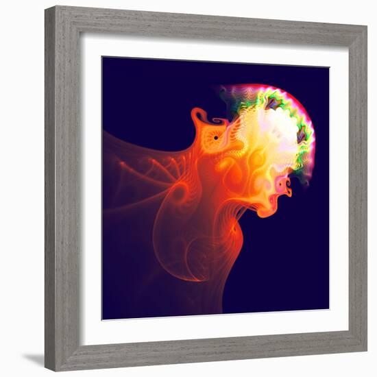 Abstract Jellyfish in the Ocean. Fractal Art Graphics-Artem Volkov-Framed Photographic Print