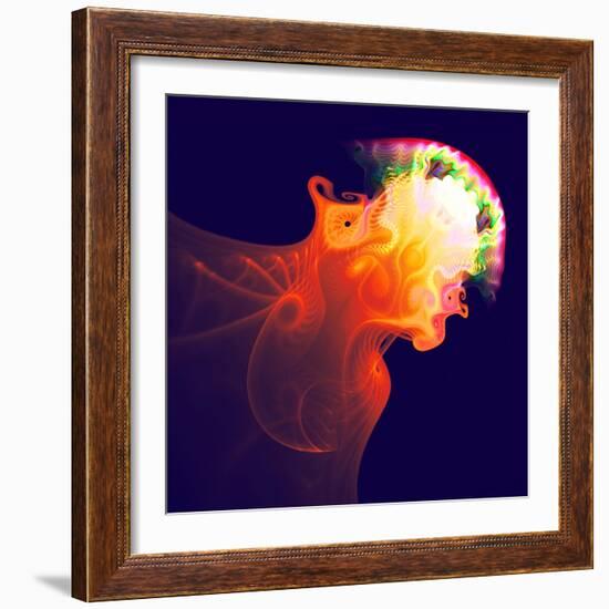 Abstract Jellyfish in the Ocean. Fractal Art Graphics-Artem Volkov-Framed Photographic Print