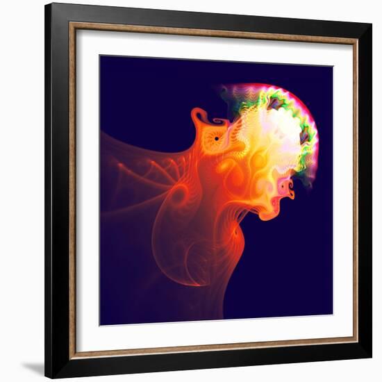 Abstract Jellyfish in the Ocean. Fractal Art Graphics-Artem Volkov-Framed Photographic Print
