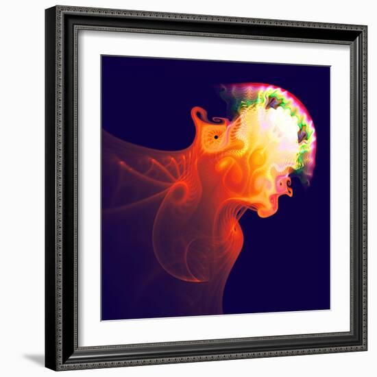 Abstract Jellyfish in the Ocean. Fractal Art Graphics-Artem Volkov-Framed Photographic Print