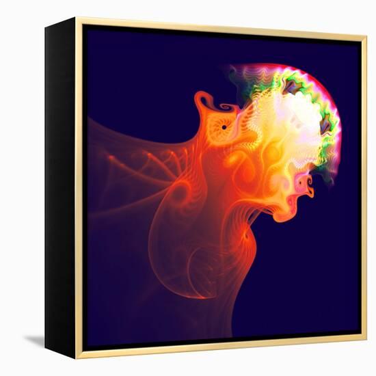 Abstract Jellyfish in the Ocean. Fractal Art Graphics-Artem Volkov-Framed Premier Image Canvas