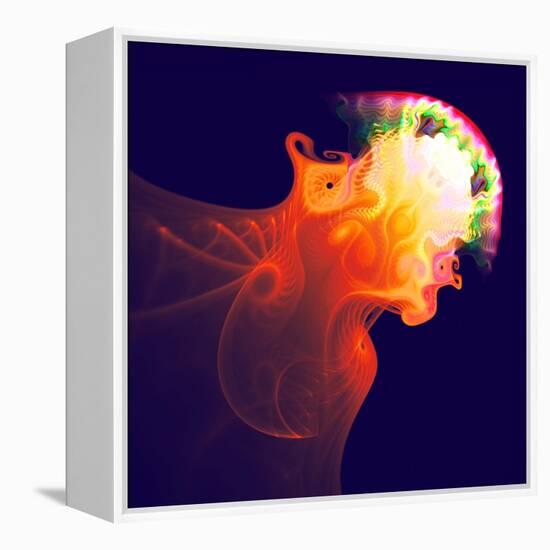 Abstract Jellyfish in the Ocean. Fractal Art Graphics-Artem Volkov-Framed Premier Image Canvas