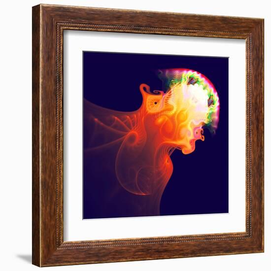 Abstract Jellyfish in the Ocean. Fractal Art Graphics-Artem Volkov-Framed Premium Photographic Print