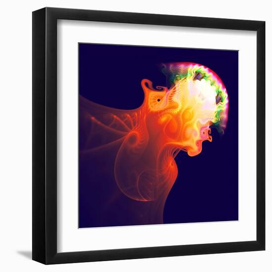 Abstract Jellyfish in the Ocean. Fractal Art Graphics-Artem Volkov-Framed Premium Photographic Print