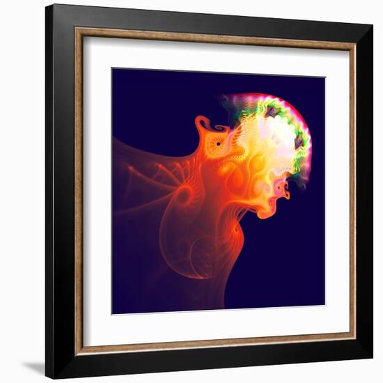 Abstract Jellyfish in the Ocean. Fractal Art Graphics-Artem Volkov-Framed Premium Photographic Print