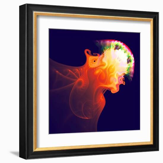 Abstract Jellyfish in the Ocean. Fractal Art Graphics-Artem Volkov-Framed Premium Photographic Print