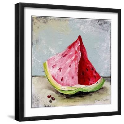 WATERMELON ON A PLATE STILL LIFE FOOD PAINTING ART REAL CANVAS GICLEE PRINT 
