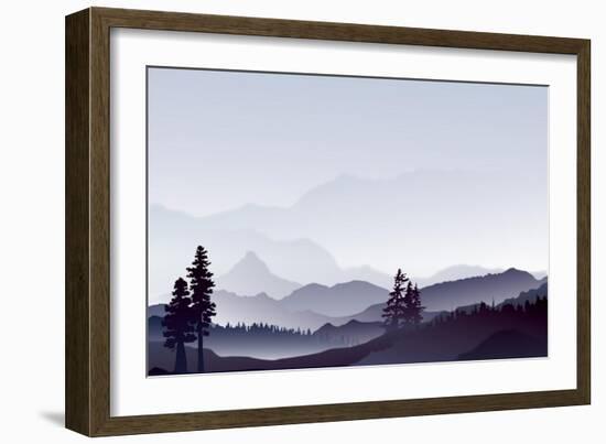 Abstract Landscape of Blue Mountains-Limilama-Framed Art Print