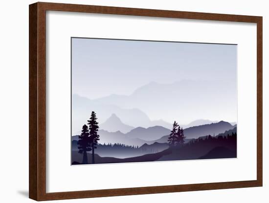 Abstract Landscape of Blue Mountains-Limilama-Framed Art Print