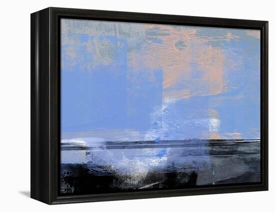 Abstract Light Blue and Black-Alma Levine-Framed Stretched Canvas