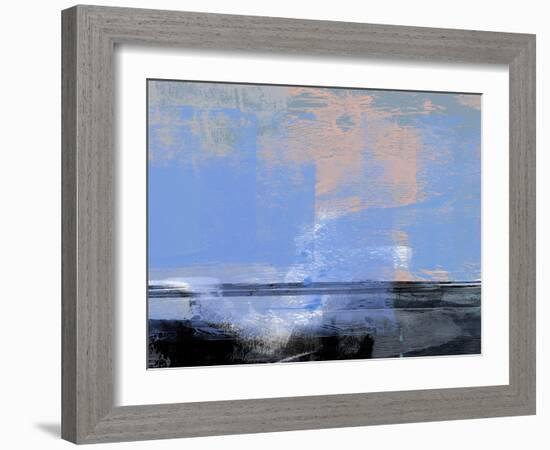 Abstract Light Blue and Black-Alma Levine-Framed Art Print