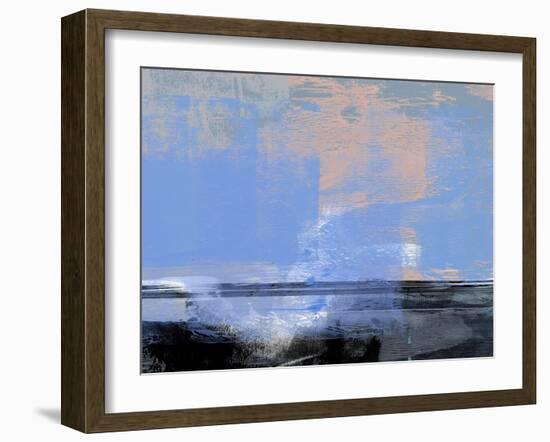 Abstract Light Blue and Black-Alma Levine-Framed Art Print