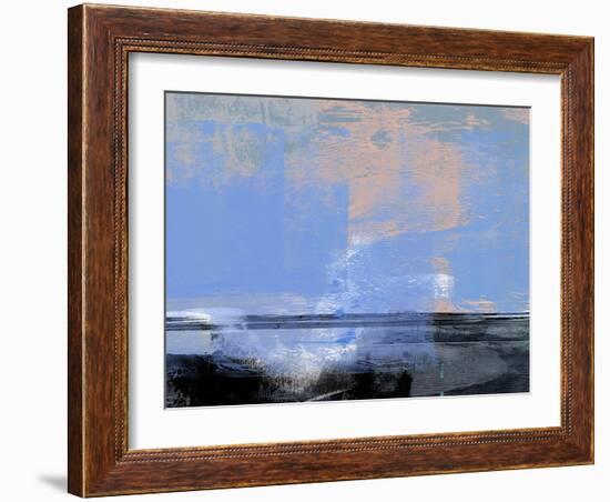 Abstract Light Blue and Black-Alma Levine-Framed Art Print