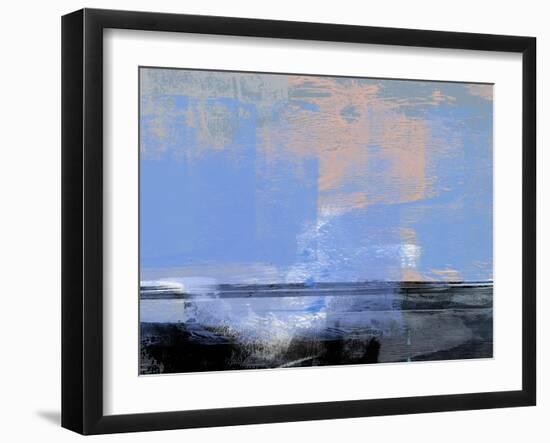 Abstract Light Blue and Black-Alma Levine-Framed Art Print