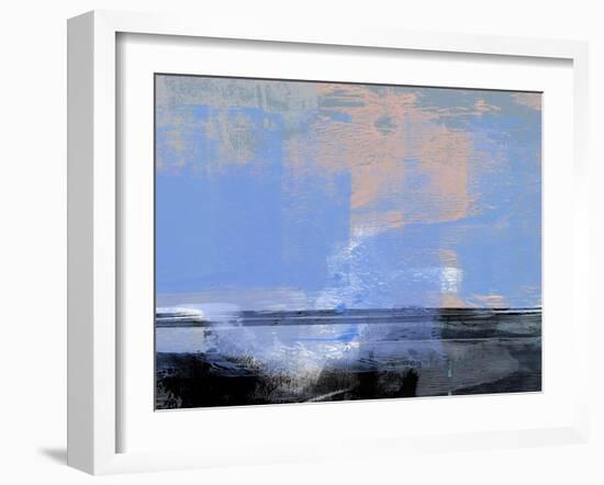 Abstract Light Blue and Black-Alma Levine-Framed Art Print