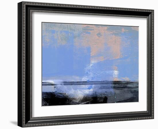 Abstract Light Blue and Black-Alma Levine-Framed Art Print