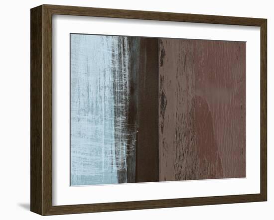Abstract Light Blue and Brown-Alma Levine-Framed Art Print