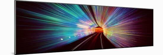 Abstract light patterns from moving train, The Bund Tourist Tunnel, Shanghai Province, Shanghai...-Panoramic Images-Mounted Photographic Print