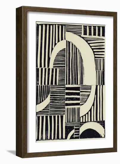 Abstract Linocut A-THE Studio-Framed Giclee Print