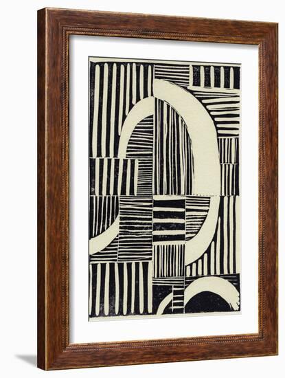 Abstract Linocut A-THE Studio-Framed Giclee Print