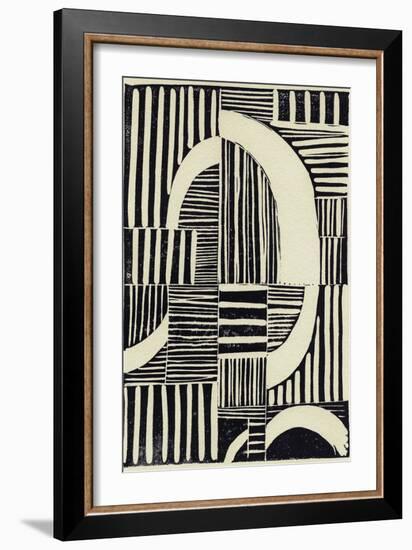 Abstract Linocut A-THE Studio-Framed Giclee Print