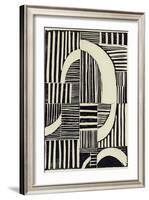 Abstract Linocut A-THE Studio-Framed Giclee Print