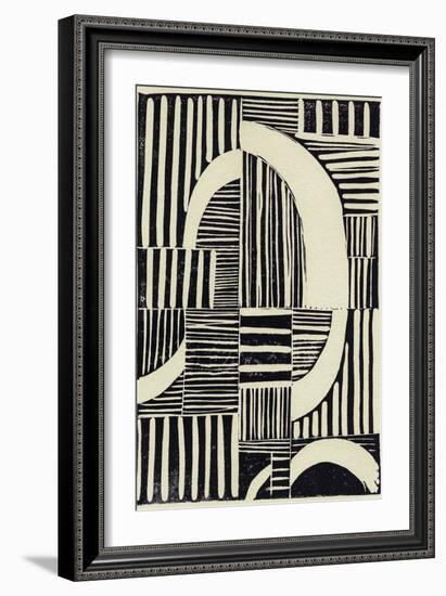 Abstract Linocut A-THE Studio-Framed Giclee Print