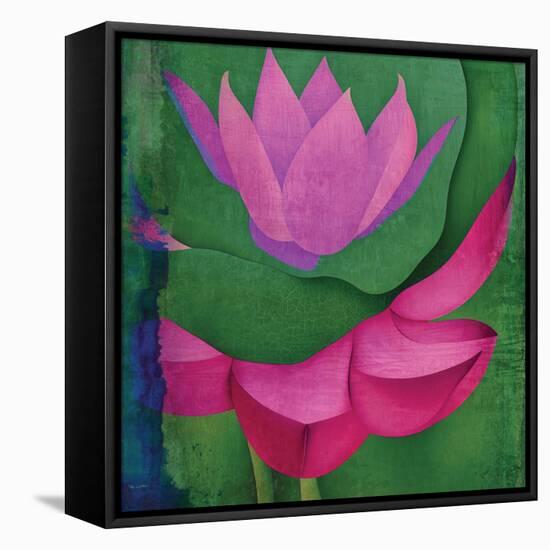 Abstract Lotus Flower-Elena Ray-Framed Stretched Canvas