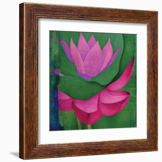 Abstract Lotus Flower-Elena Ray-Framed Art Print