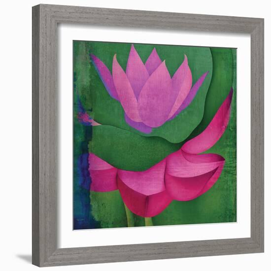 Abstract Lotus Flower-Elena Ray-Framed Art Print