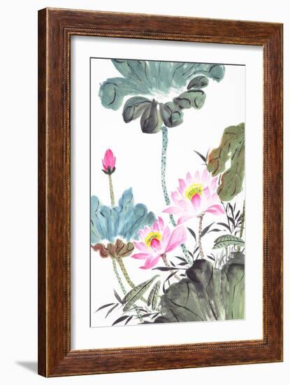 Abstract Lotus-Traditional Chinese Painting-aslysun-Framed Art Print