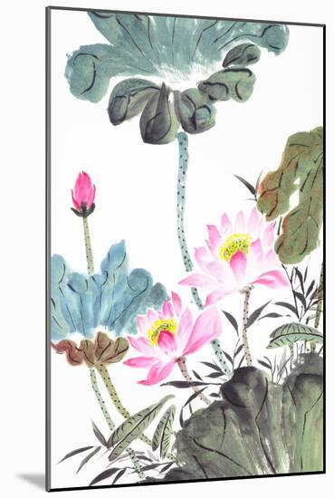 Abstract Lotus-Traditional Chinese Painting-aslysun-Mounted Art Print