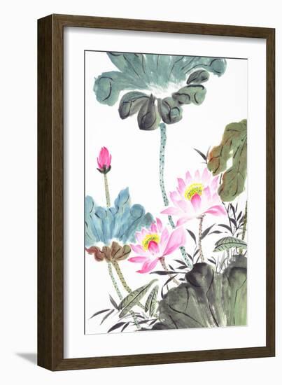 Abstract Lotus-Traditional Chinese Painting-aslysun-Framed Premium Giclee Print