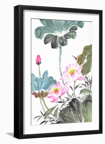 Abstract Lotus-Traditional Chinese Painting-aslysun-Framed Premium Giclee Print