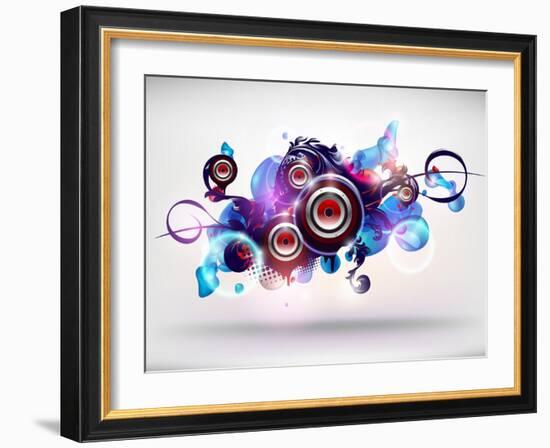 Abstract Loudspeakers-theromb-Framed Art Print