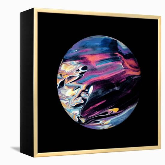 Abstract Marble Ball-Swedish Marble-Framed Stretched Canvas