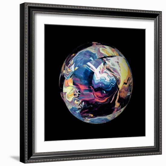 Abstract Marble Ball-Swedish Marble-Framed Art Print