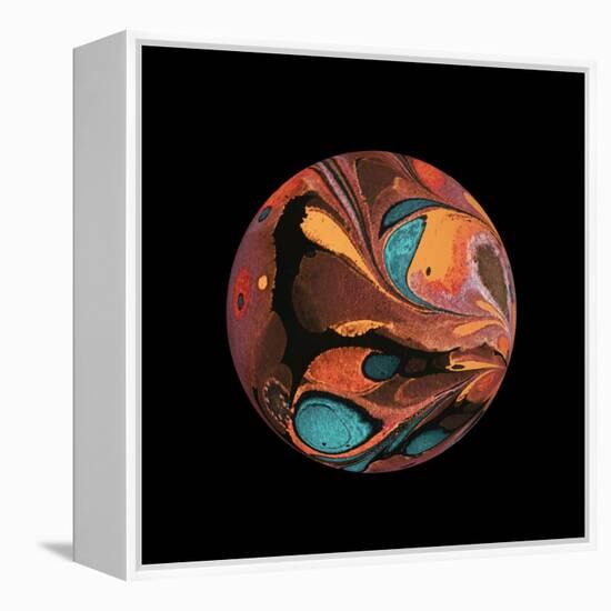 Abstract Marble Sphere of Ink-Swedish Marble-Framed Stretched Canvas