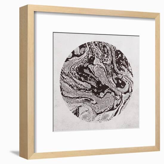 Abstract Marble Sphere of Ink-Swedish Marble-Framed Art Print