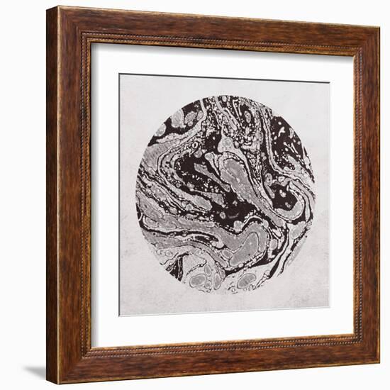 Abstract Marble Sphere of Ink-Swedish Marble-Framed Art Print