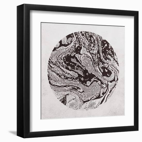 Abstract Marble Sphere of Ink-Swedish Marble-Framed Art Print