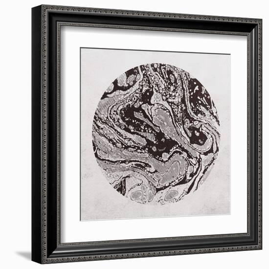 Abstract Marble Sphere of Ink-Swedish Marble-Framed Art Print