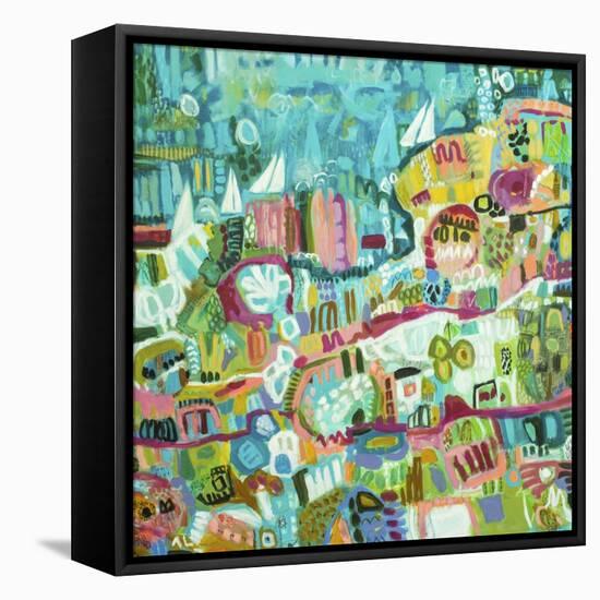 Abstract Marina III-Karen Fields-Framed Stretched Canvas