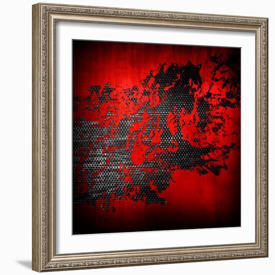 Abstract Metal Background with Splash-Eky Studio-Framed Art Print