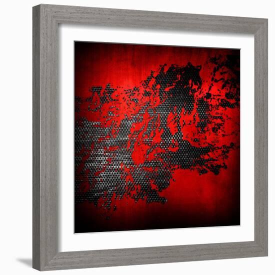 Abstract Metal Background with Splash-Eky Studio-Framed Art Print