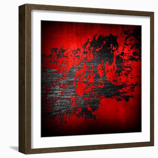 Abstract Metal Background with Splash-Eky Studio-Framed Art Print