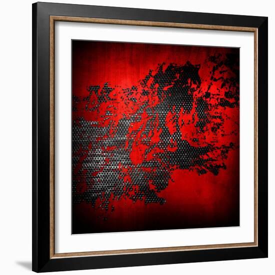 Abstract Metal Background with Splash-Eky Studio-Framed Art Print