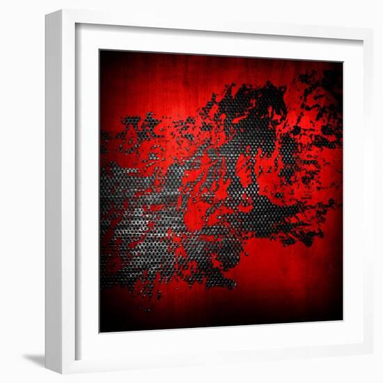 Abstract Metal Background with Splash-Eky Studio-Framed Art Print